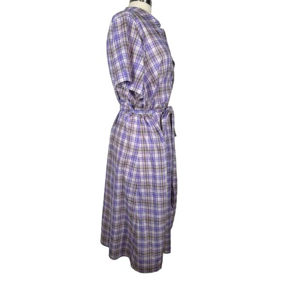 ModCloth Plaid To Know You Shirt Dress Plus Size 1X Purple Lavender - Picture 3 of 16